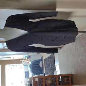Aria clothing grey deep v frayed dress size large fits small